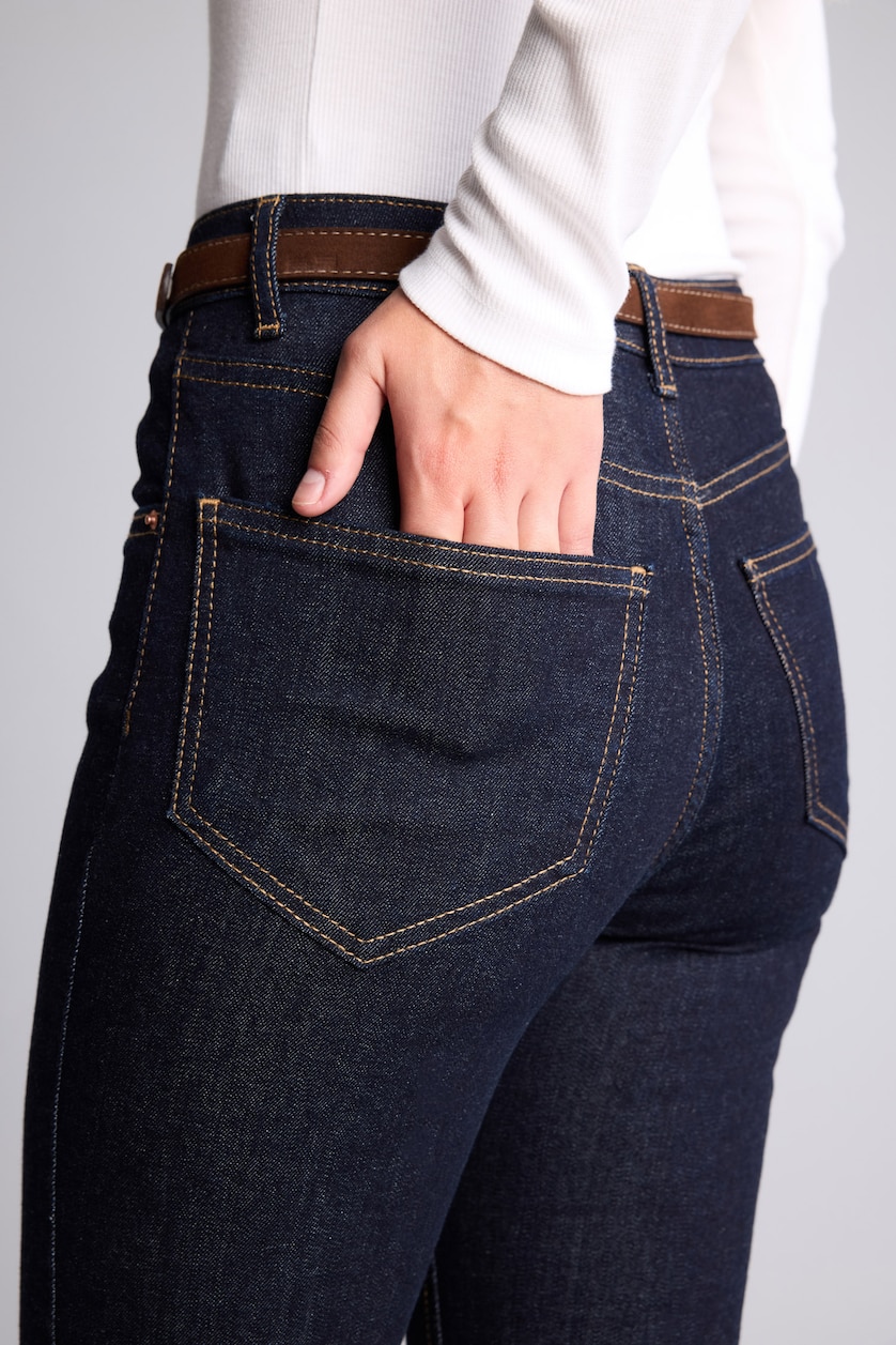 FEMME Indigo Jean Taille haute Pantalon