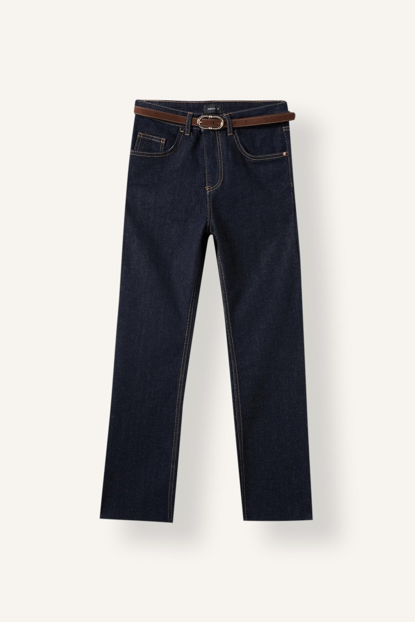 FEMME Indigo Jean Taille haute Pantalon