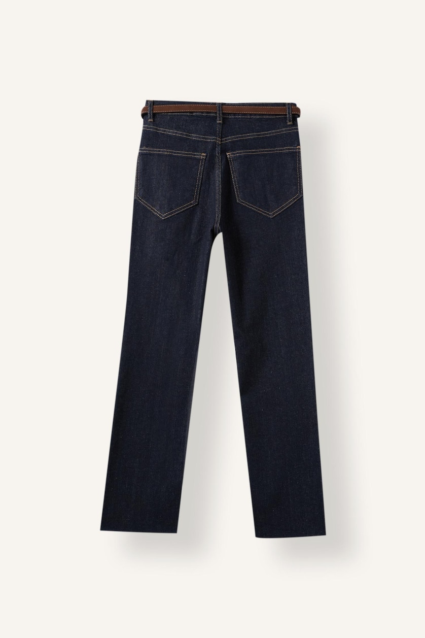 FEMME Indigo Jean Taille haute Pantalon