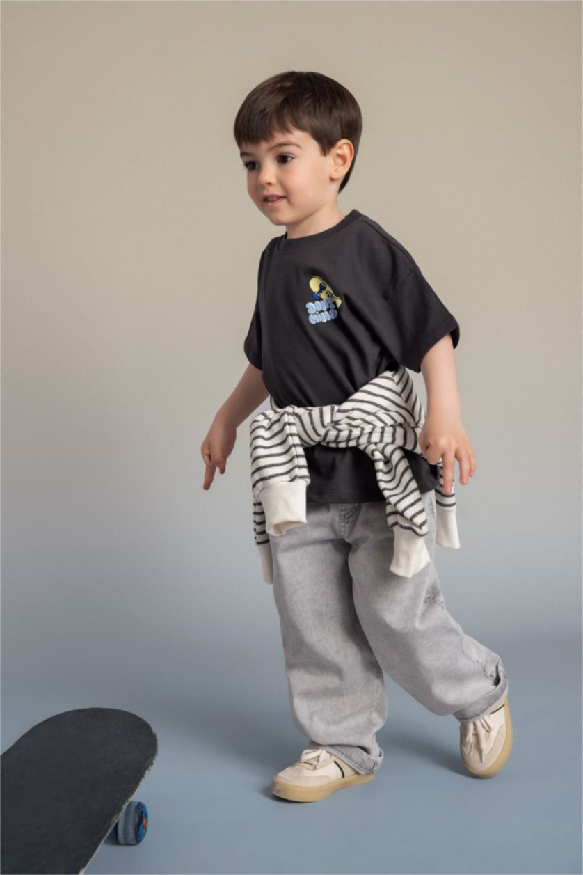 Baby Boys Grey Baby Boy Elastic Waist Jeans