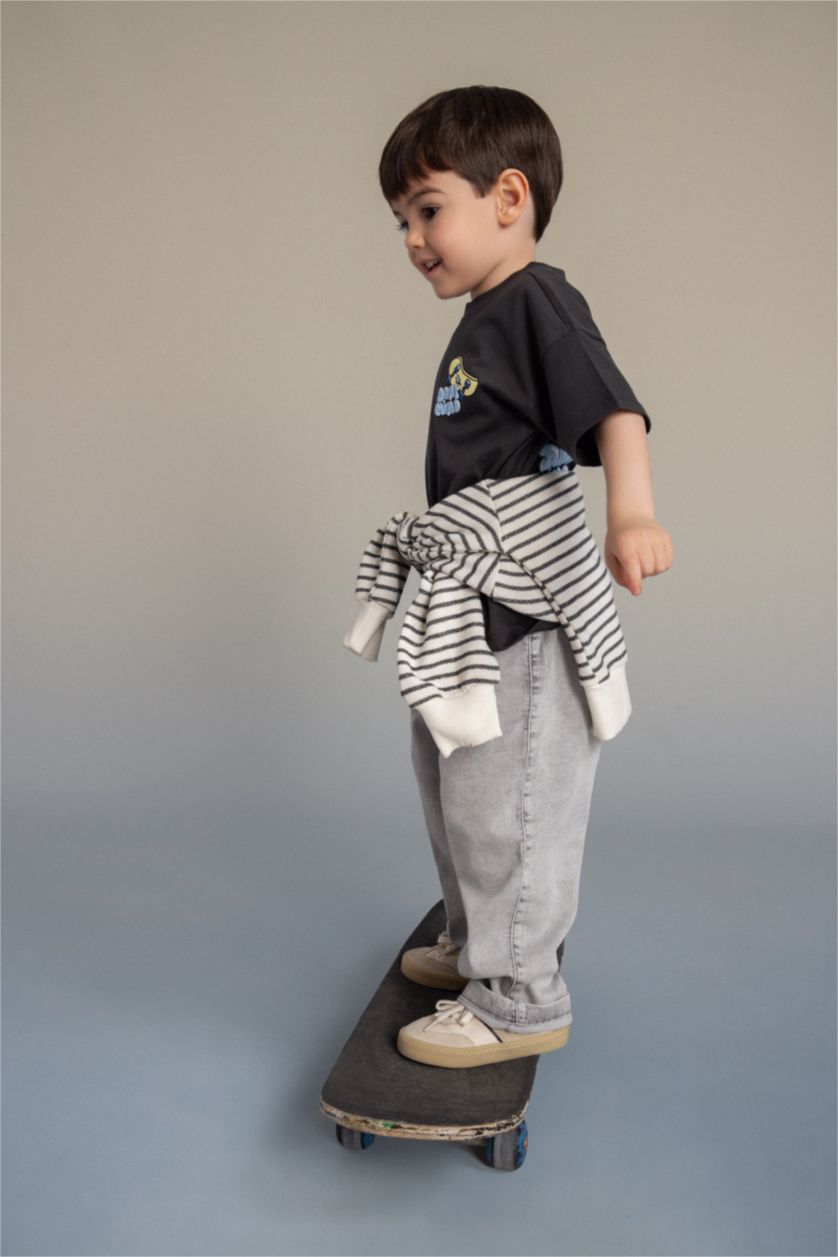 Baby Boys Grey Baby Boy Elastic Waist Jeans