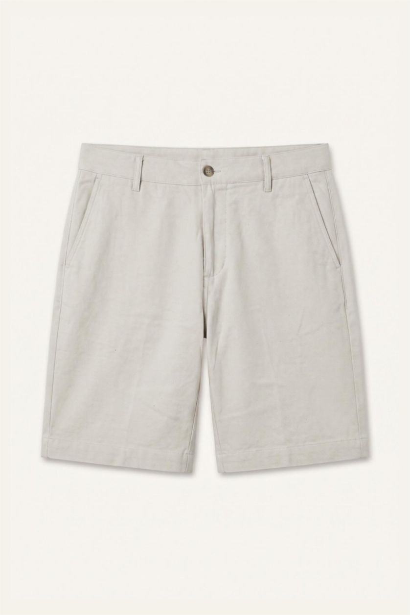MAN Light Grey Linen Blend Bermuda Shorts