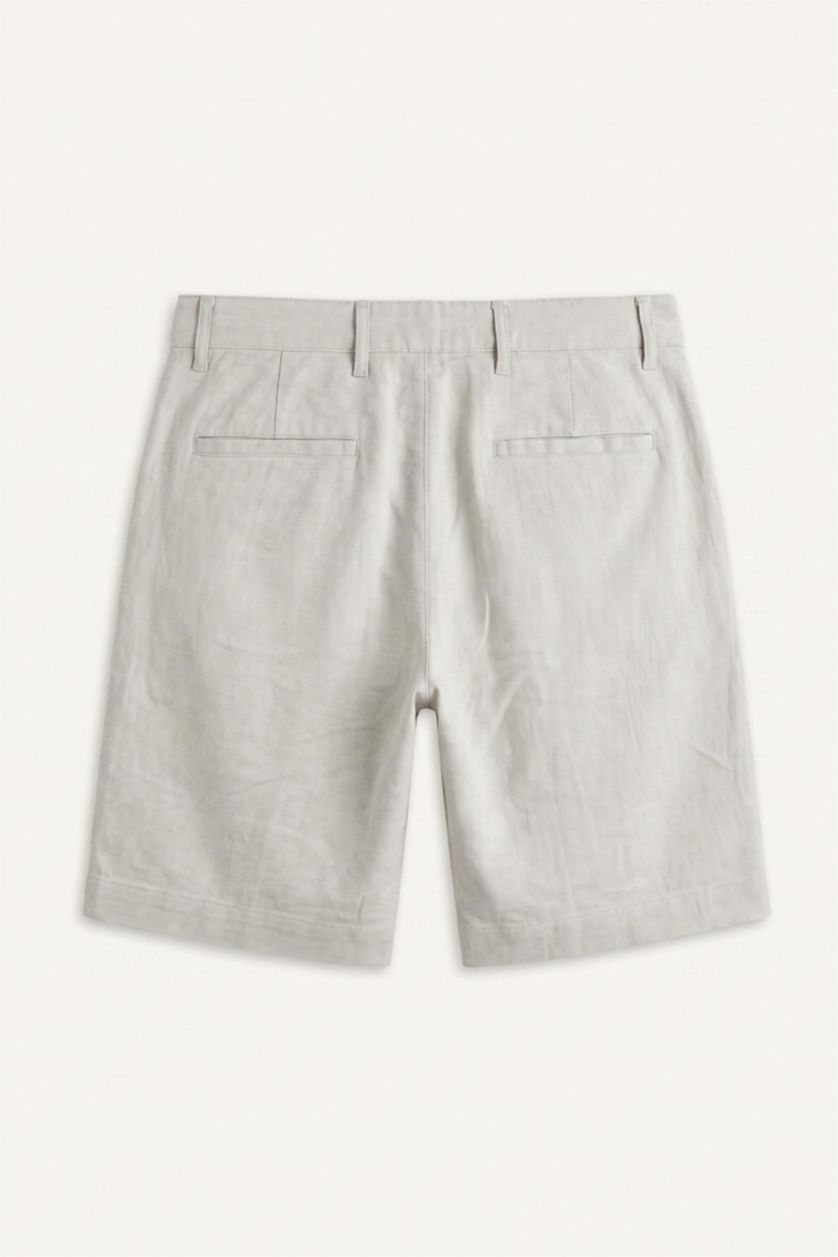 MAN Light Grey Linen Blend Bermuda Shorts