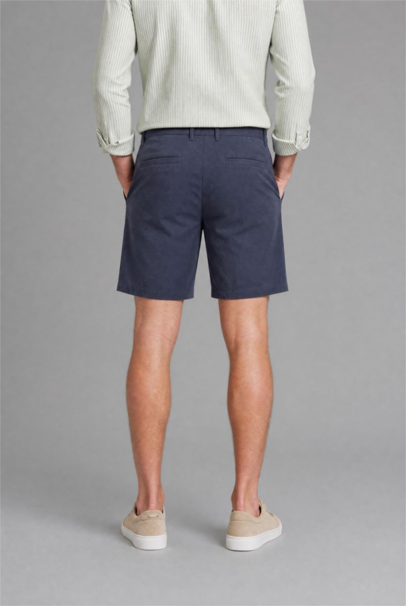 MAN NAVY Linen Blend Bermuda Shorts