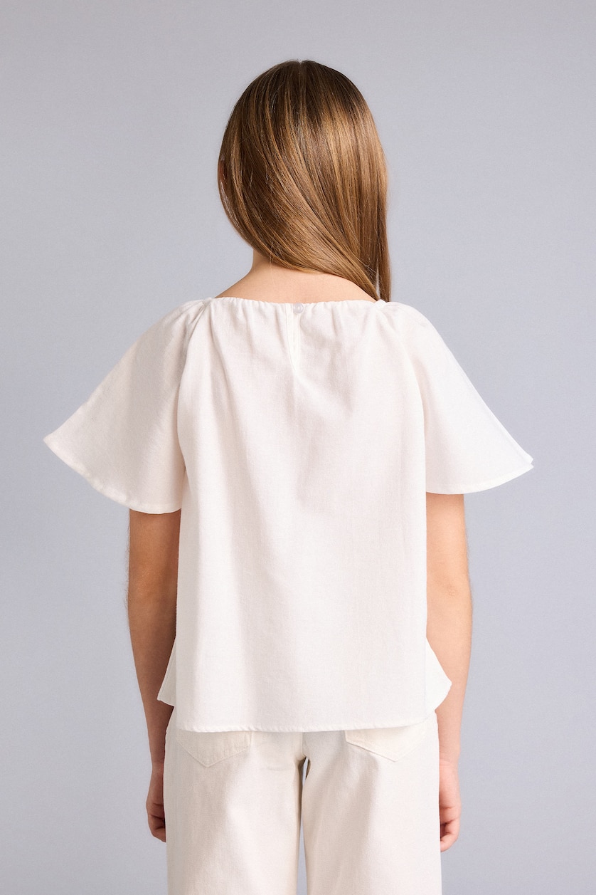 Girls & Teens White Girl Regular Fit Short Sleeve Blouse