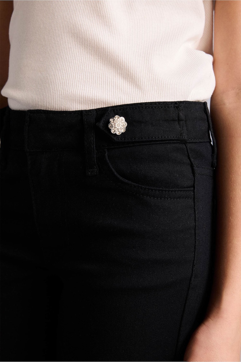 GIRLS & TEENS Black Girl Flare Fit Gabardine Trousers
