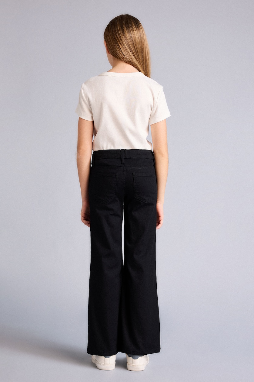 GIRLS & TEENS Black Girl Flare Fit Gabardine Trousers