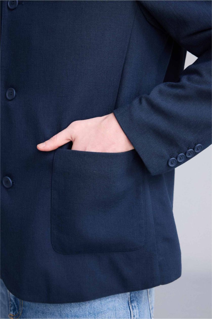 HOMME Marin Blazer semi-doublé Coupe régulière