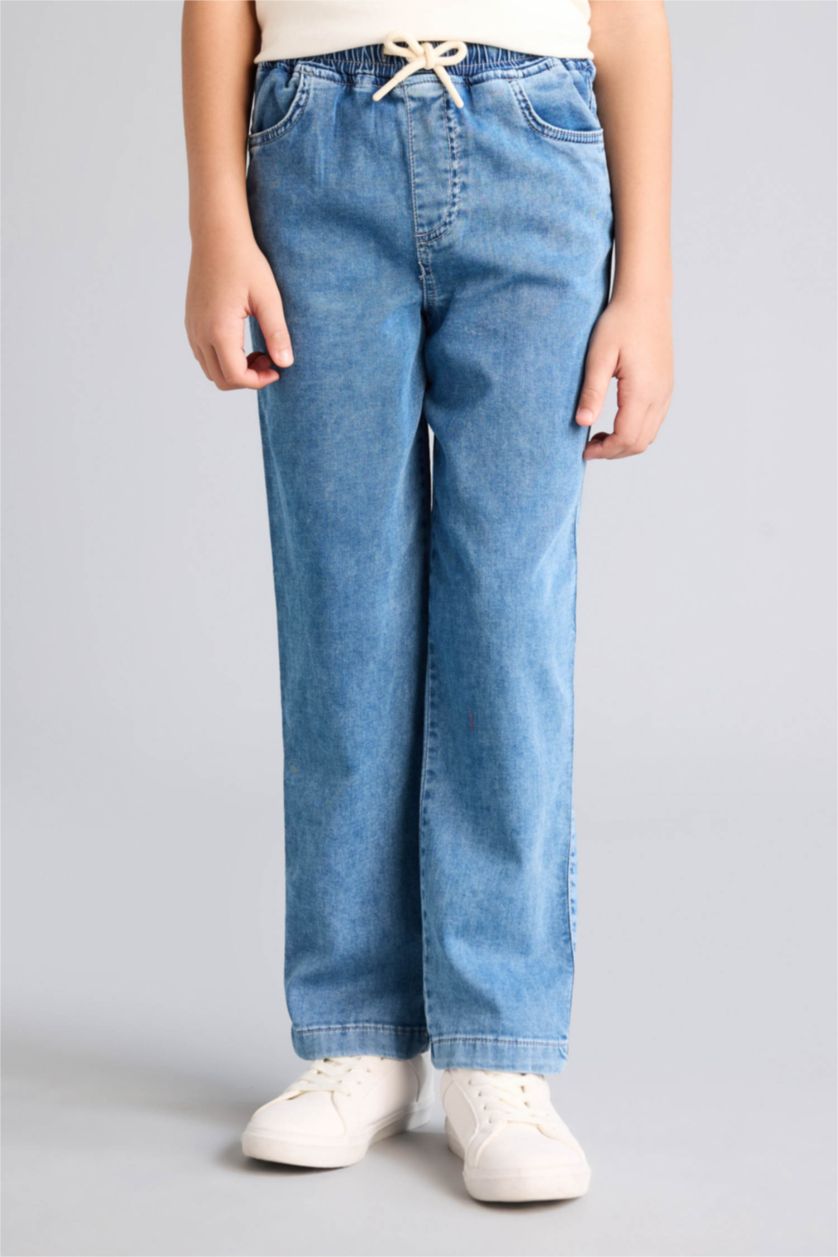 Erkek Çocuk - Genç Erkek Açık Mavi Regular Fıt Düz Paça Jean Pantolon Erkek Çocuk