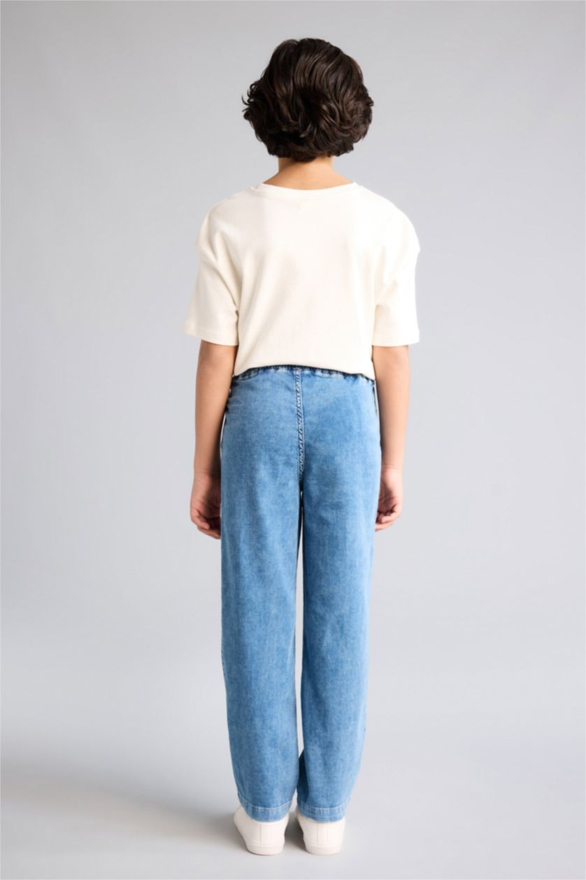 Erkek Çocuk - Genç Erkek Açık Mavi Regular Fıt Düz Paça Jean Pantolon Erkek Çocuk