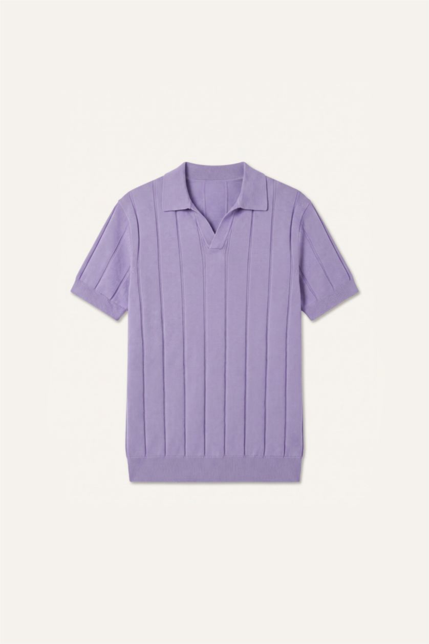 Erkek Menekşe Standart Fit Polo Tişört
