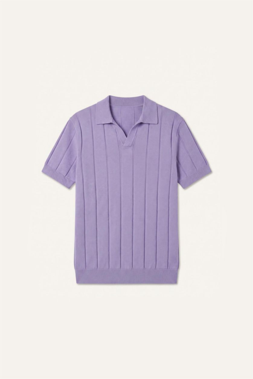 Erkek Menekşe Standart Fit Polo Triko  Tişört