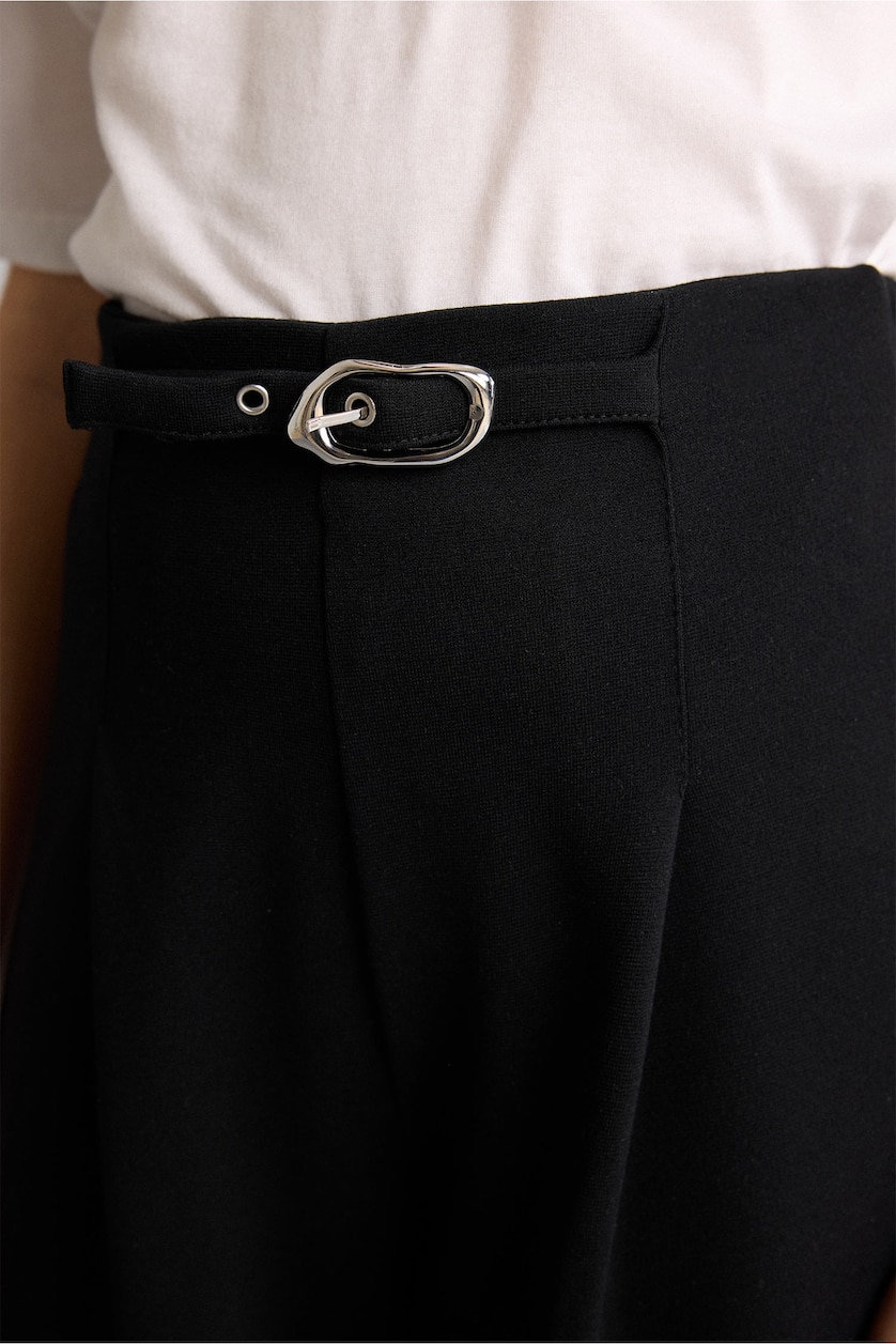 Young Girls - Teen Girls Black Girl Wide Leg Trousers