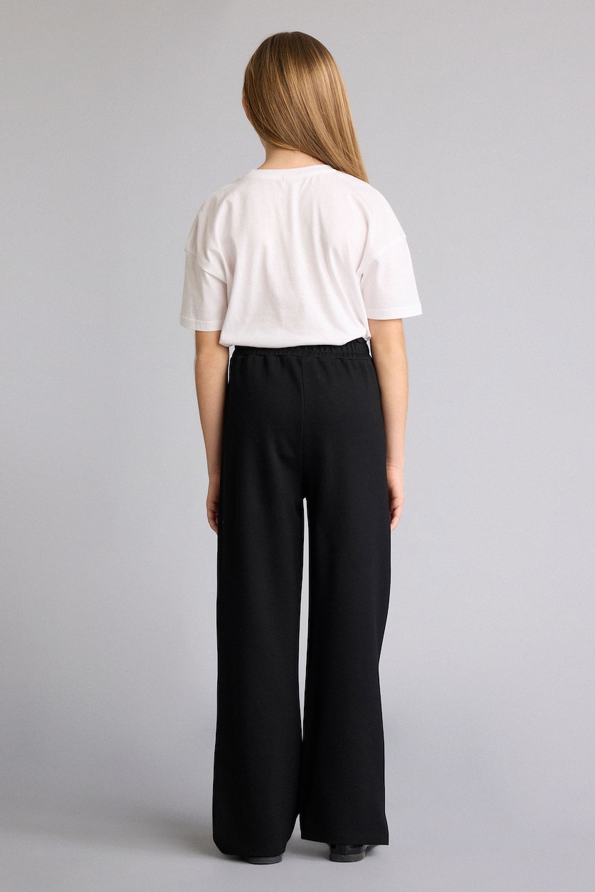 Young Girls - Teen Girls Black Girl Wide Leg Trousers