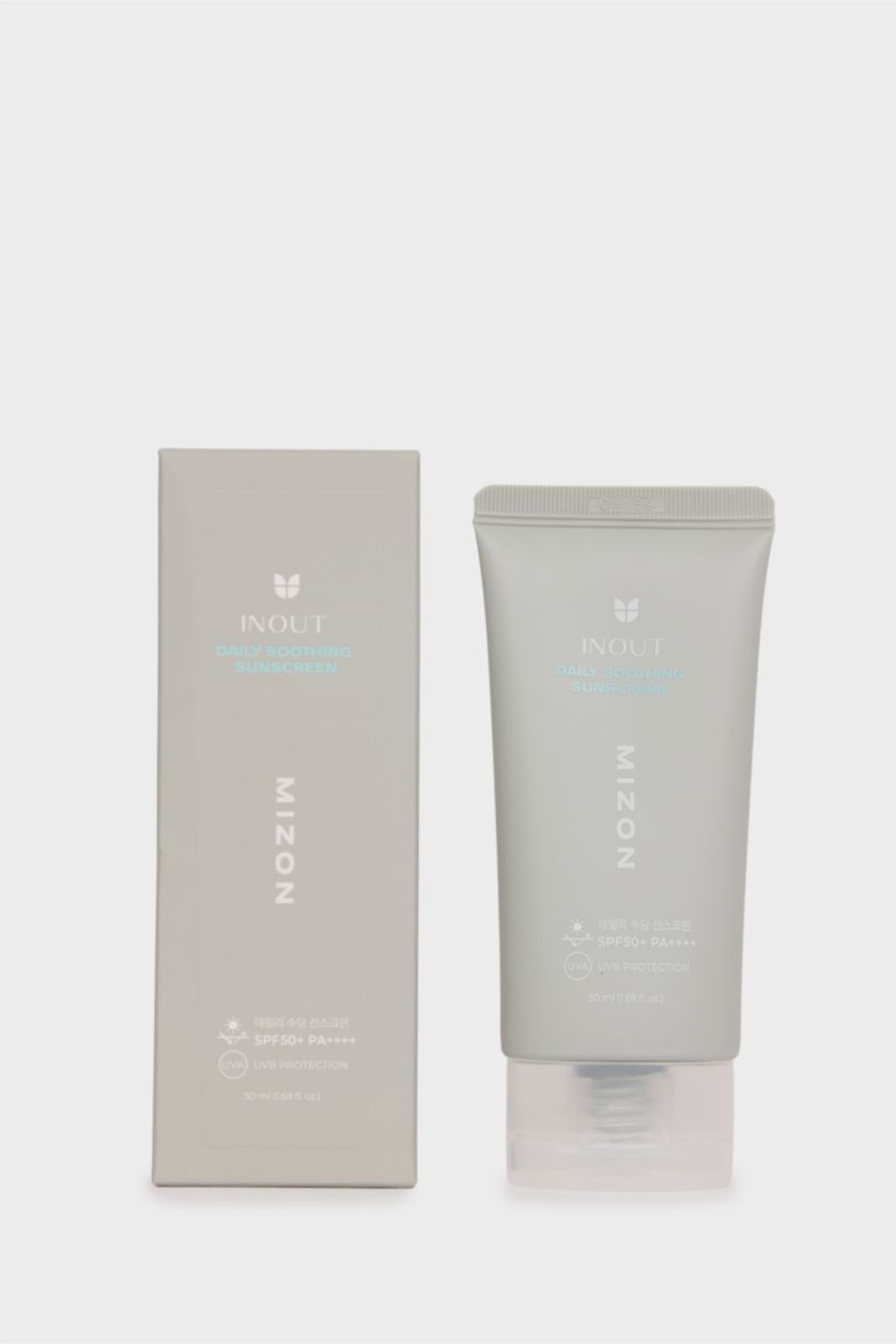 Kadın Açık Gri Mizon Inout Daily Soothing Sunscreen SPF50+ PA++++ Nemlendirici Yatıştırıcı Güneş Kremi 50 ml