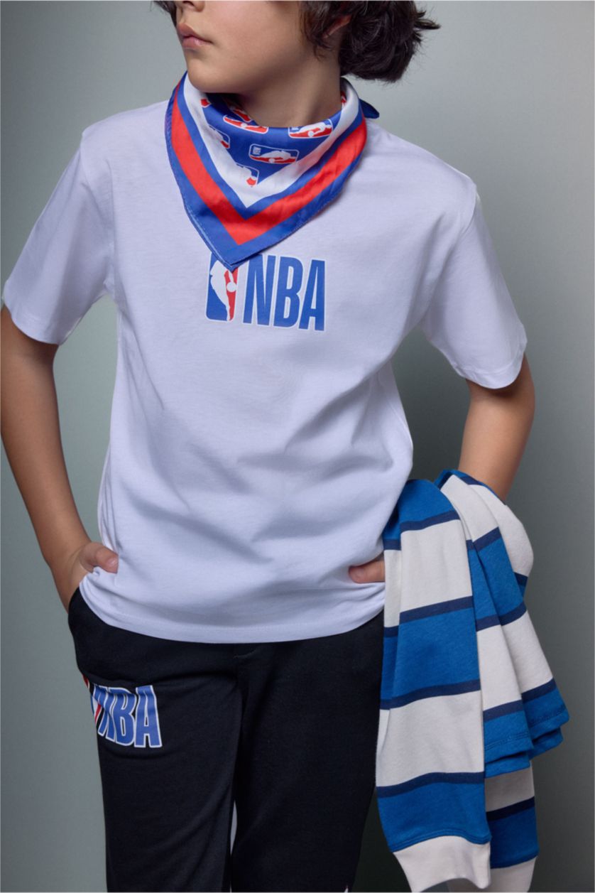 Erkek Çocuk - Genç Erkek Beyaz NBA Tişört Erkek Çocuk