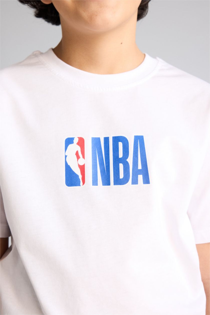 Erkek Çocuk - Genç Erkek Beyaz NBA Tişört Erkek Çocuk