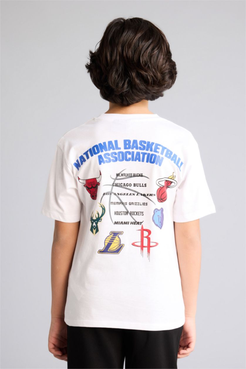 Erkek Çocuk - Genç Erkek Beyaz NBA Tişört Erkek Çocuk