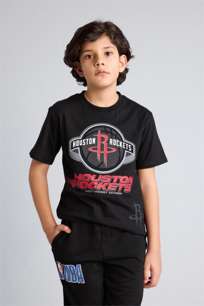 Erkek Çocuk - Genç Erkek Siyah NBA Houston Rockets Tişört Erkek Çocuk