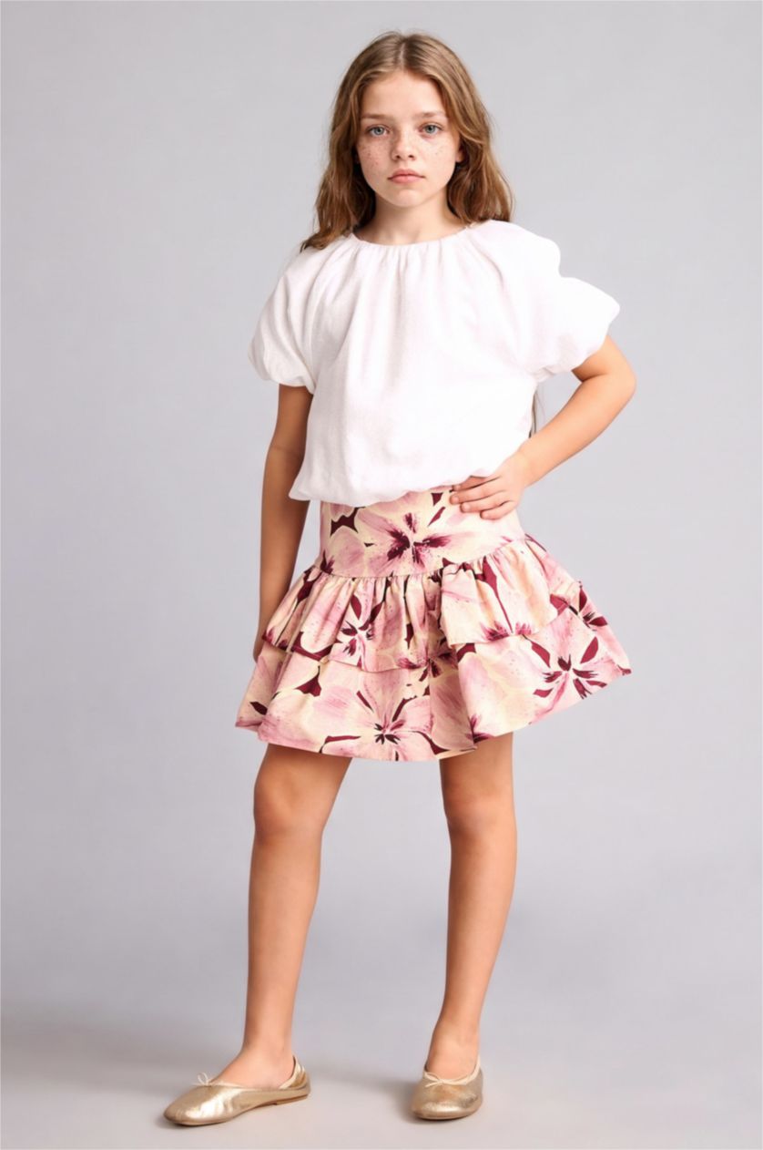 بنات خمري تنورة بنات من بوبلين