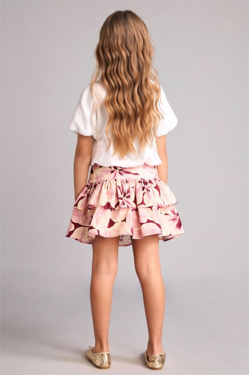 بنات خمري تنورة بنات من بوبلين