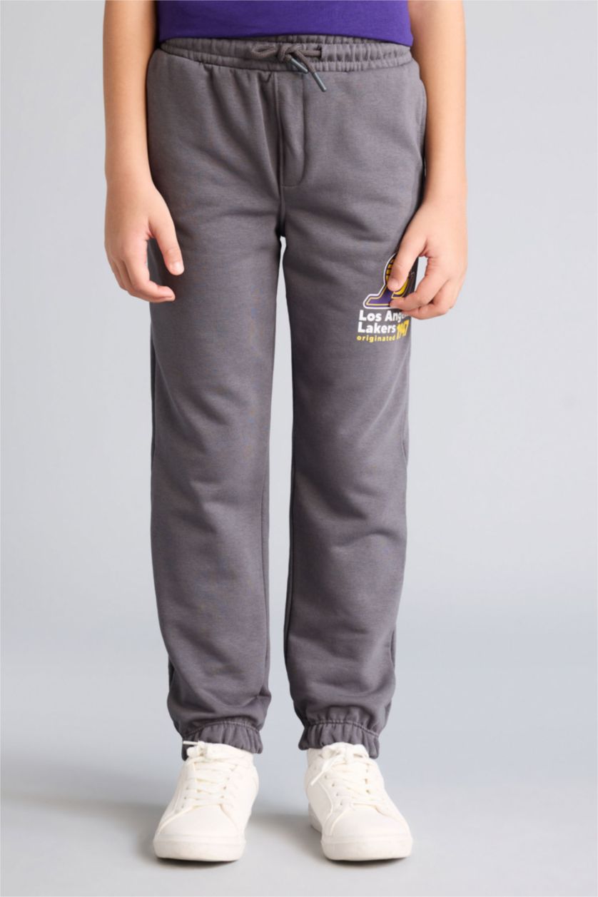 BOYS & TEENS Anthracite NBA Los Angeles Lakers Licensed Elastic Band Trousers