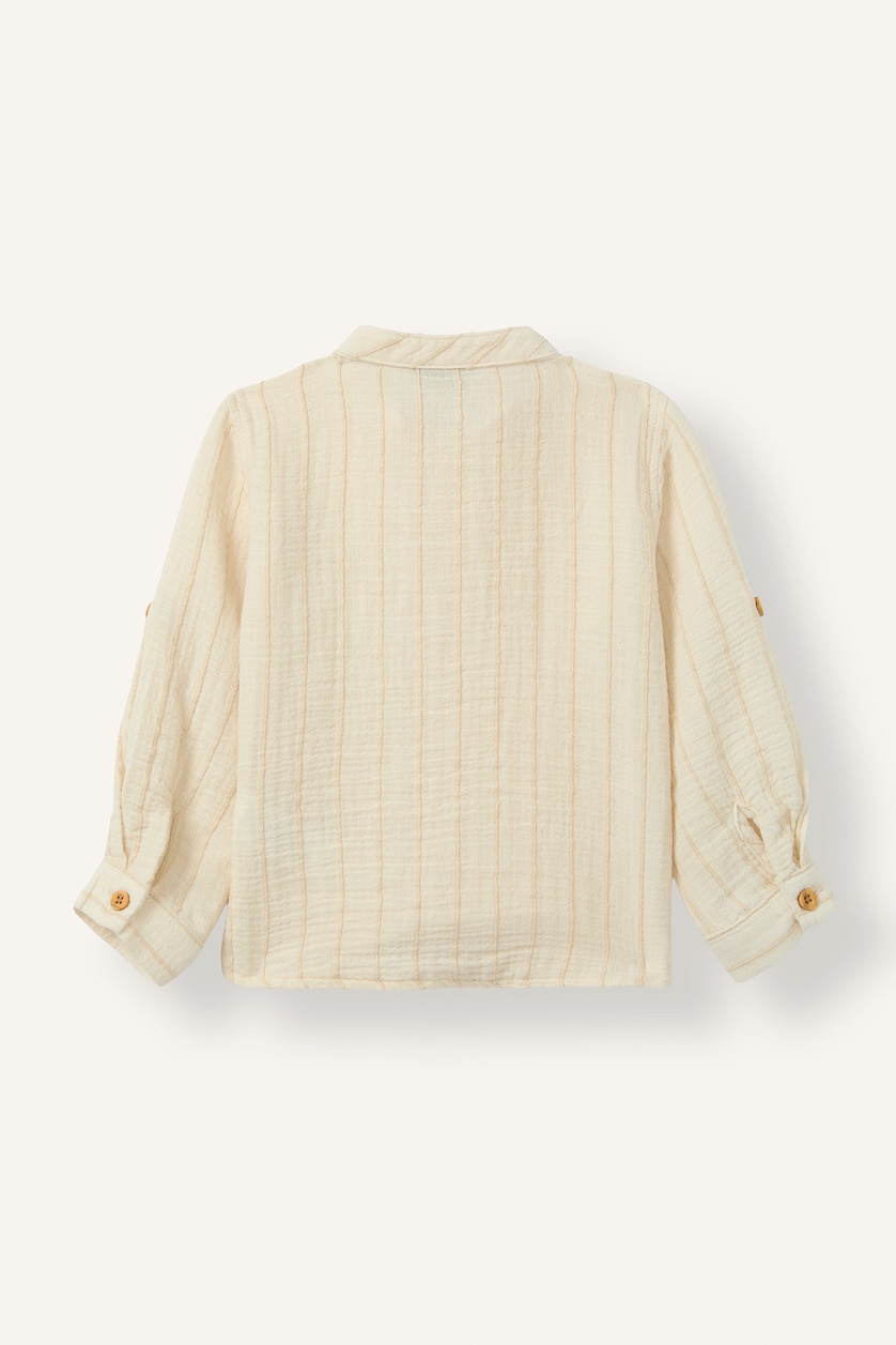 BABY BOY Sand Baby Boy Muslin Long Sleeve Shirt