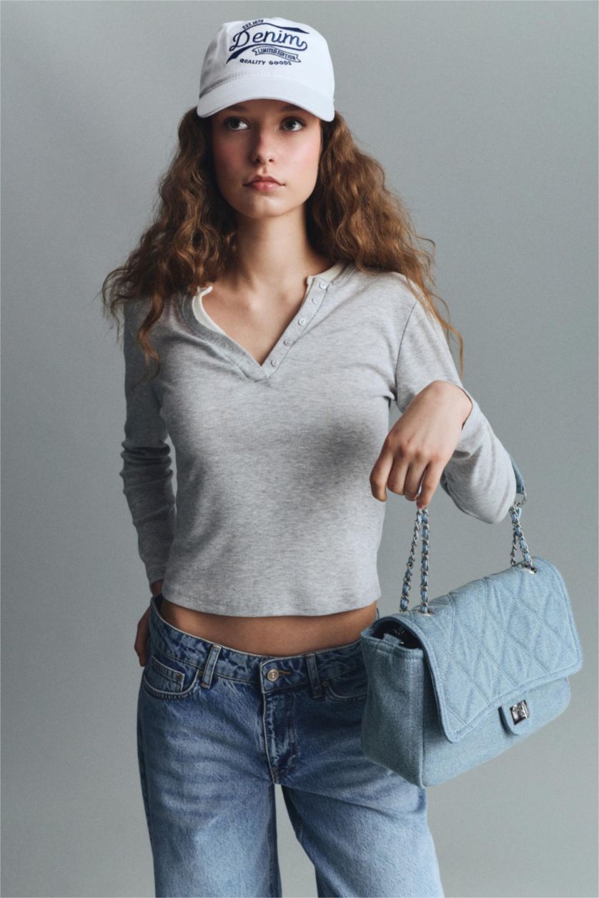 Kadın Açık Mavi Jean Çapraz Çanta