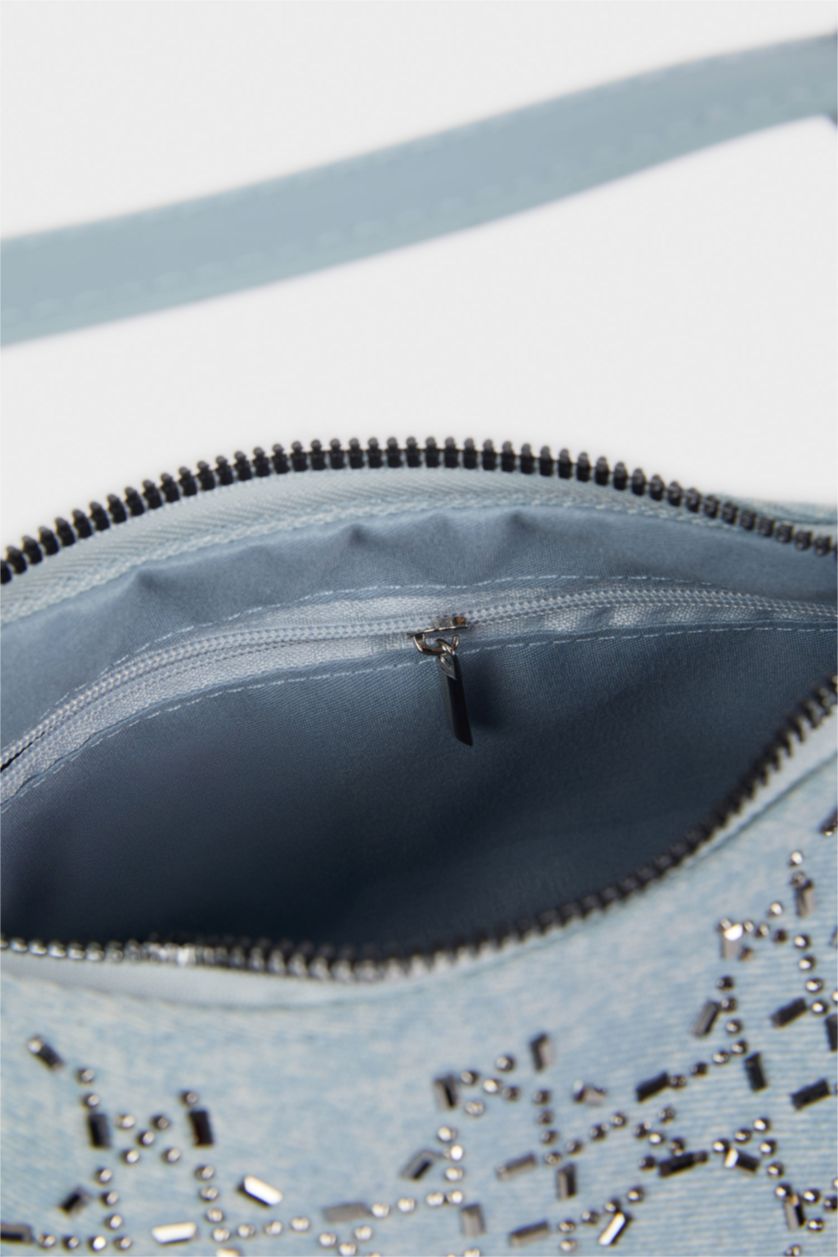 Kadın Mavi Kadın Jean Çapraz Çanta