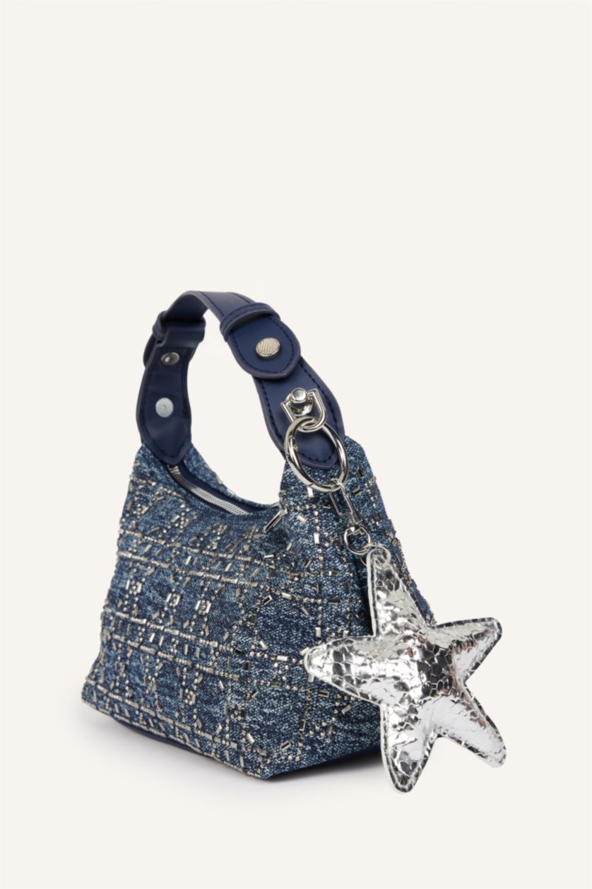 Women Dark Blue Denim Crossbody Bag