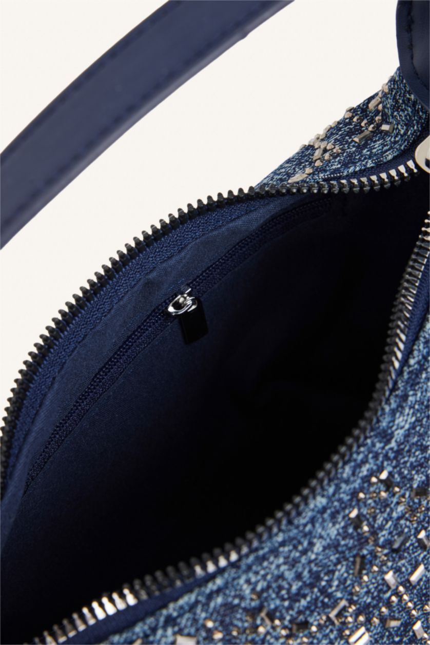 Women Dark Blue Denim Crossbody Bag