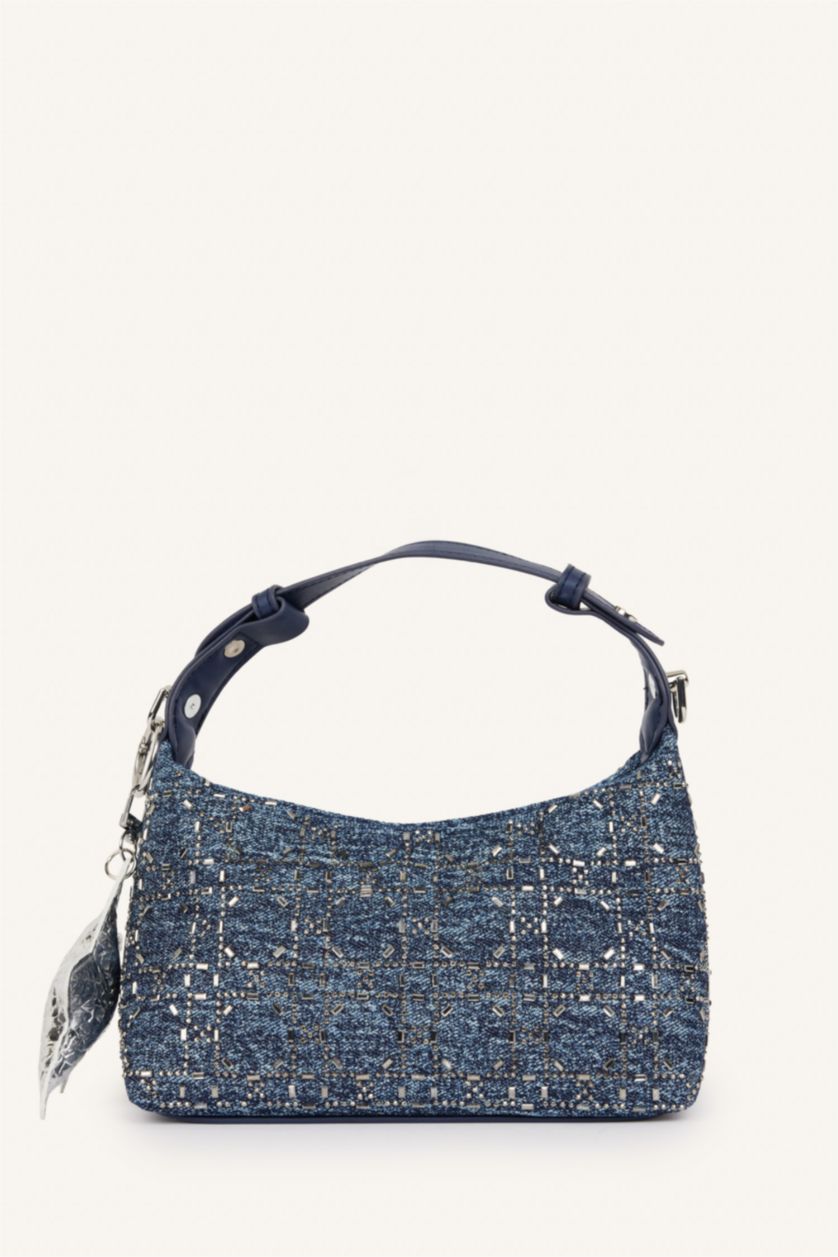 Women Dark Blue Denim Crossbody Bag