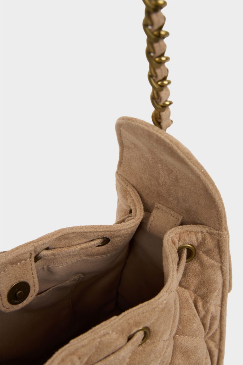 Kadın Vizon Kadın Süet Omuz Çantası