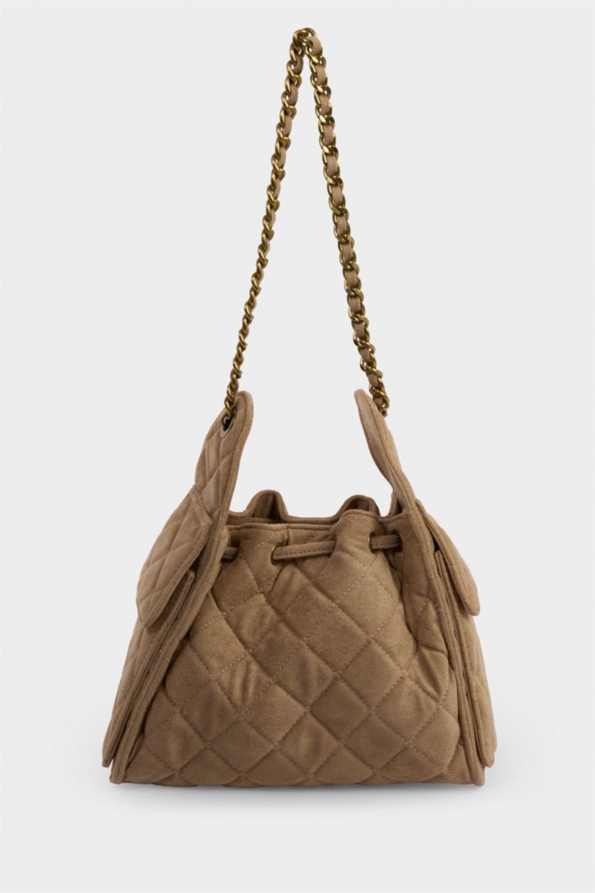 Kadın Vizon Kadın Süet Omuz Çantası