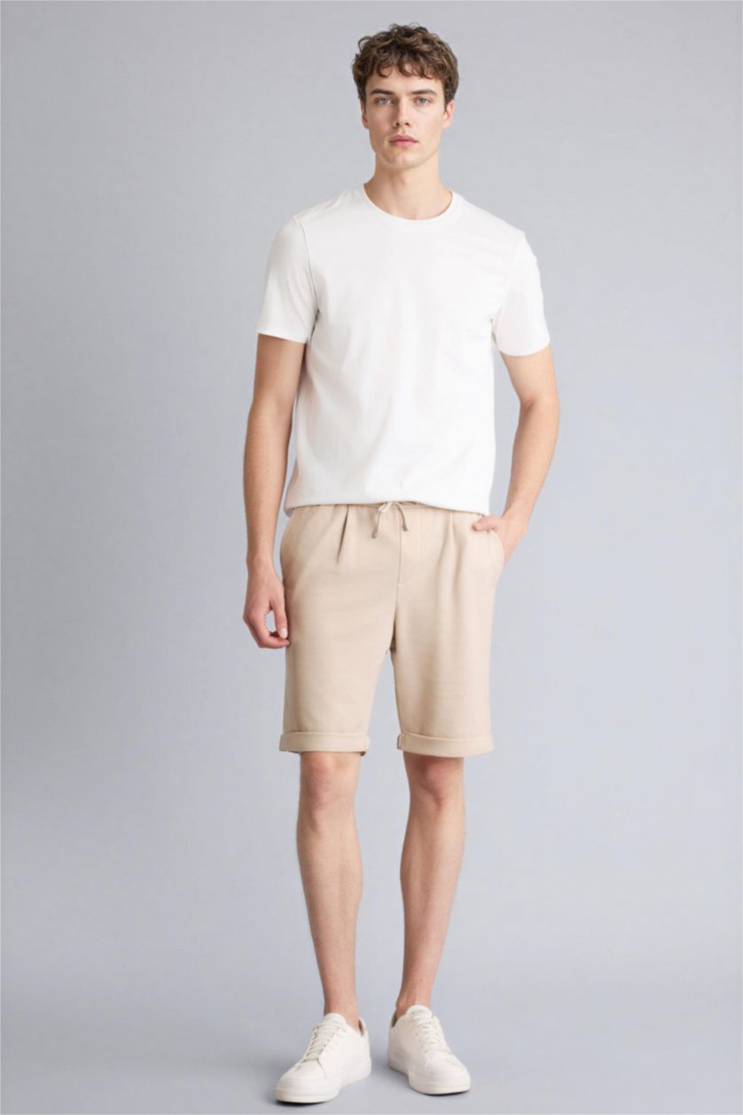 Erkek Beyaz Slım Fıt Premium Kısa Kollu Tişört