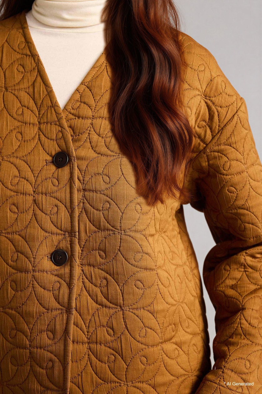 FEMME Marron Blazer à col en V Coupe régulière