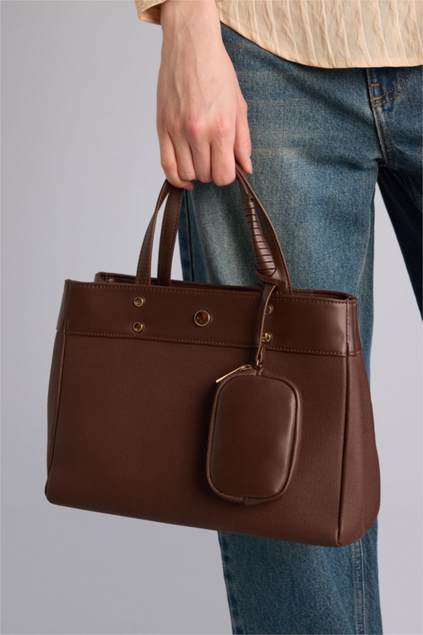 Kadın Kahve Kanvas Omuz Çantası