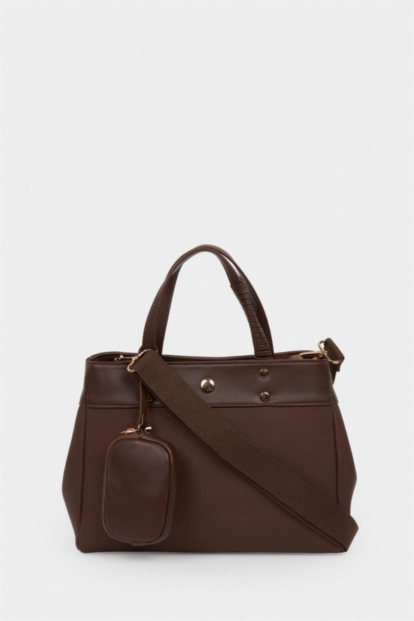 Kadın Kahve Kanvas Omuz Çantası