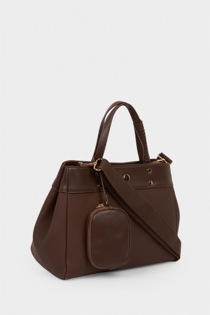 Kadın Kahve Kanvas Omuz Çantası