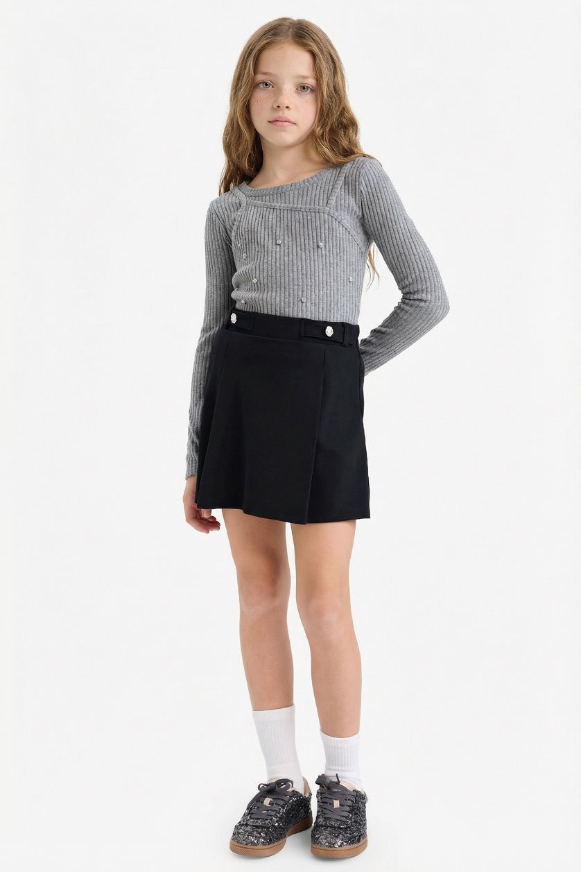 GIRLS & TEENS Black Girl Knitted Skirt