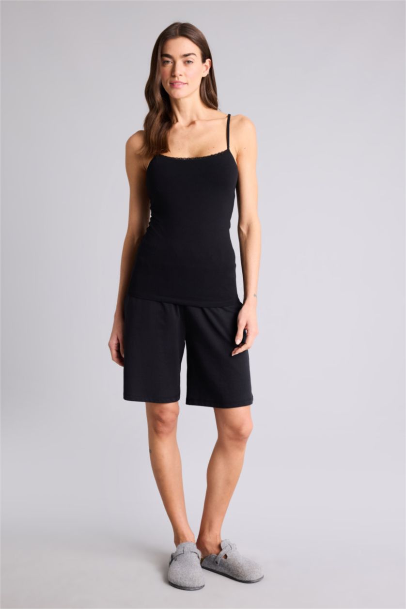 Kadın Siyah Regular Fıt Atlet