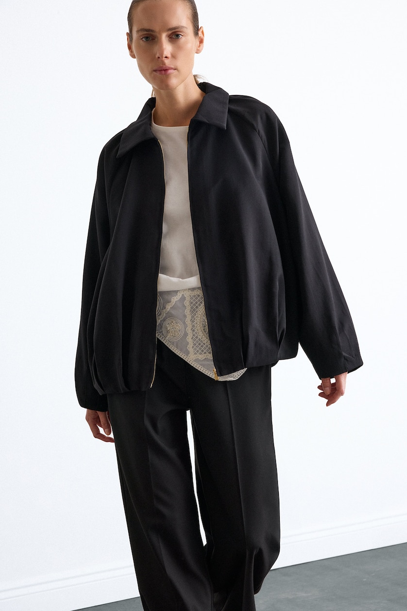 نساء أسود Zipper Jacket