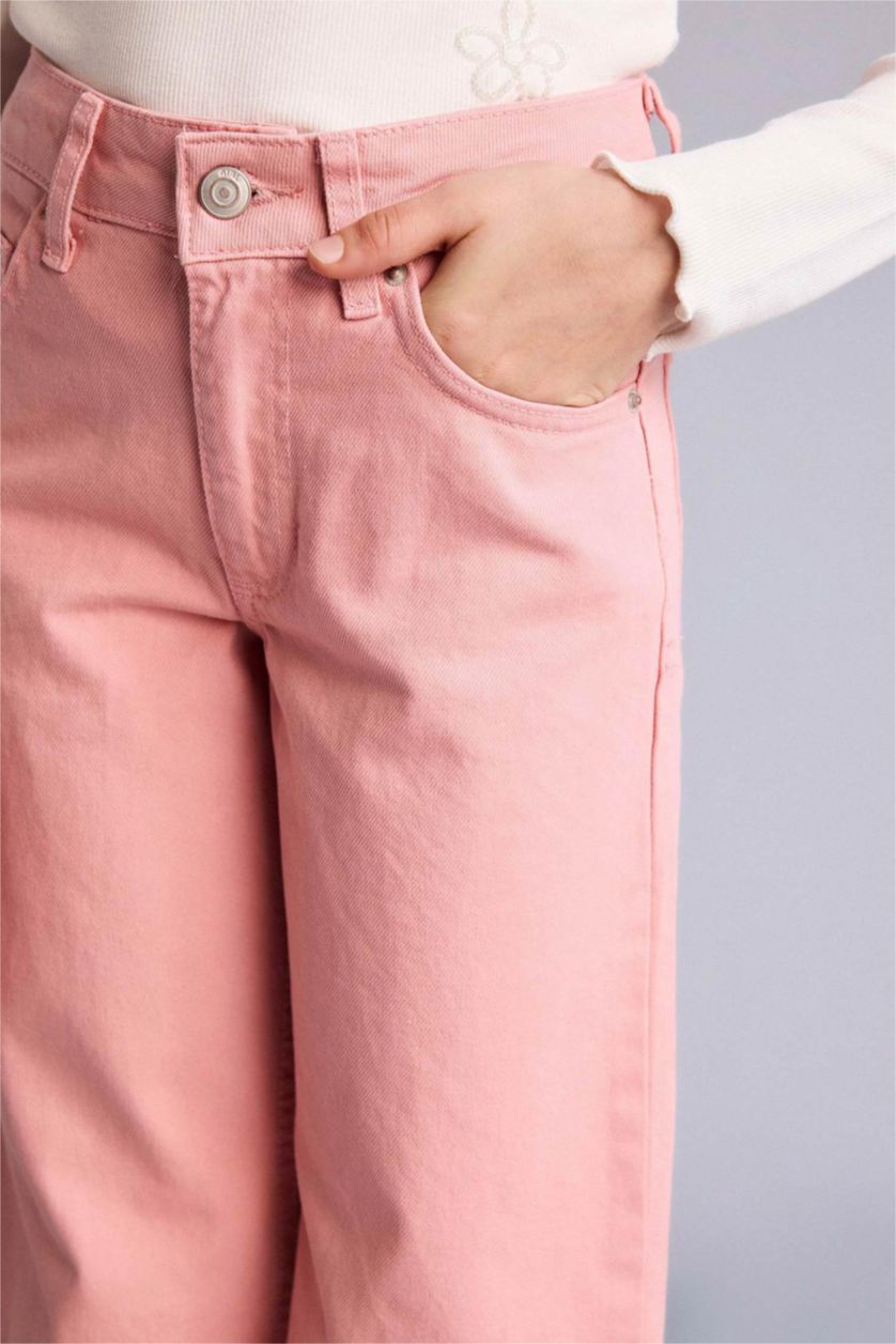 Девочки и подростки Розовый Брюки Wide Leg для девочек