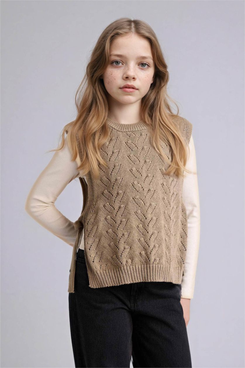 Қыздар Және Жасөспірімдер Жеңіл хаки Қыздарға қалыпты пішім Свитер