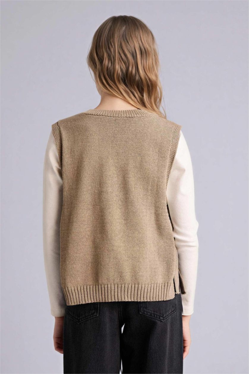 Қыздар Және Жасөспірімдер Жеңіл хаки Қыздарға қалыпты пішім Свитер