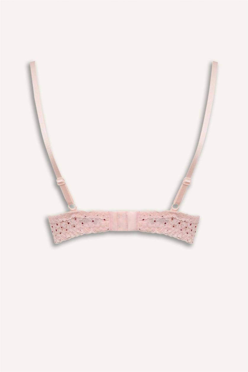 WOMAN Pink Lace Detailed Unpadded Underwired Bra