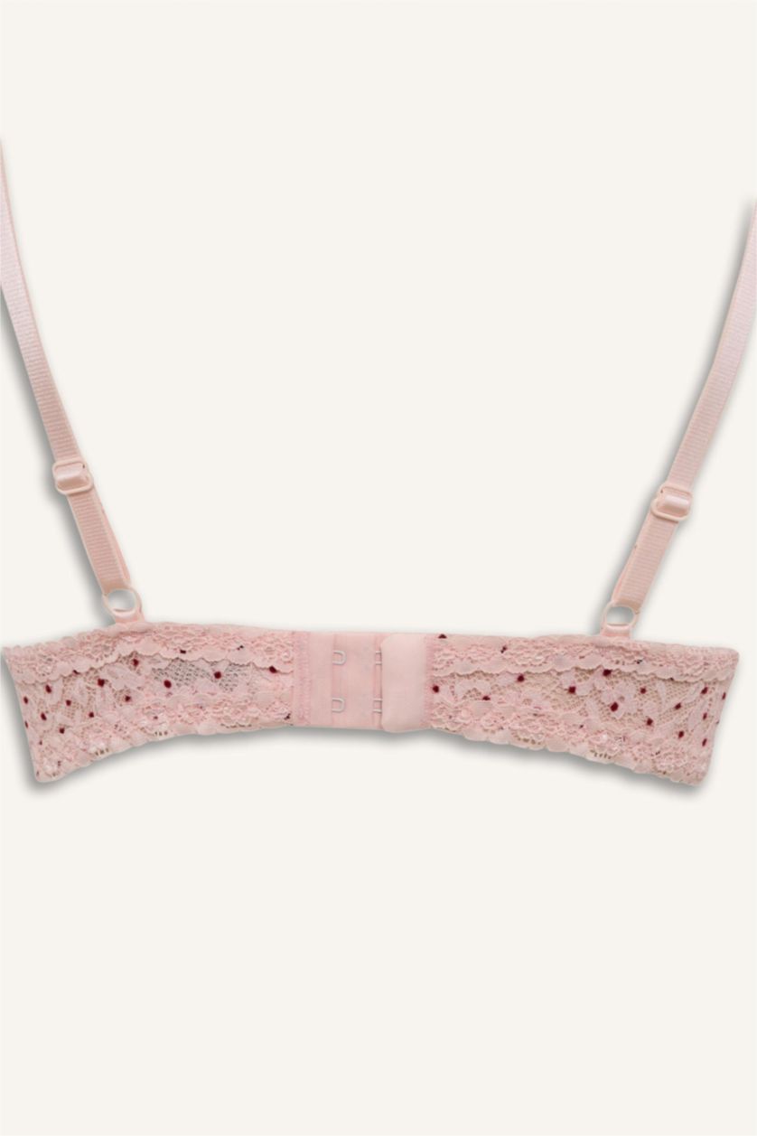WOMAN Pink Lace Detailed Unpadded Underwired Bra