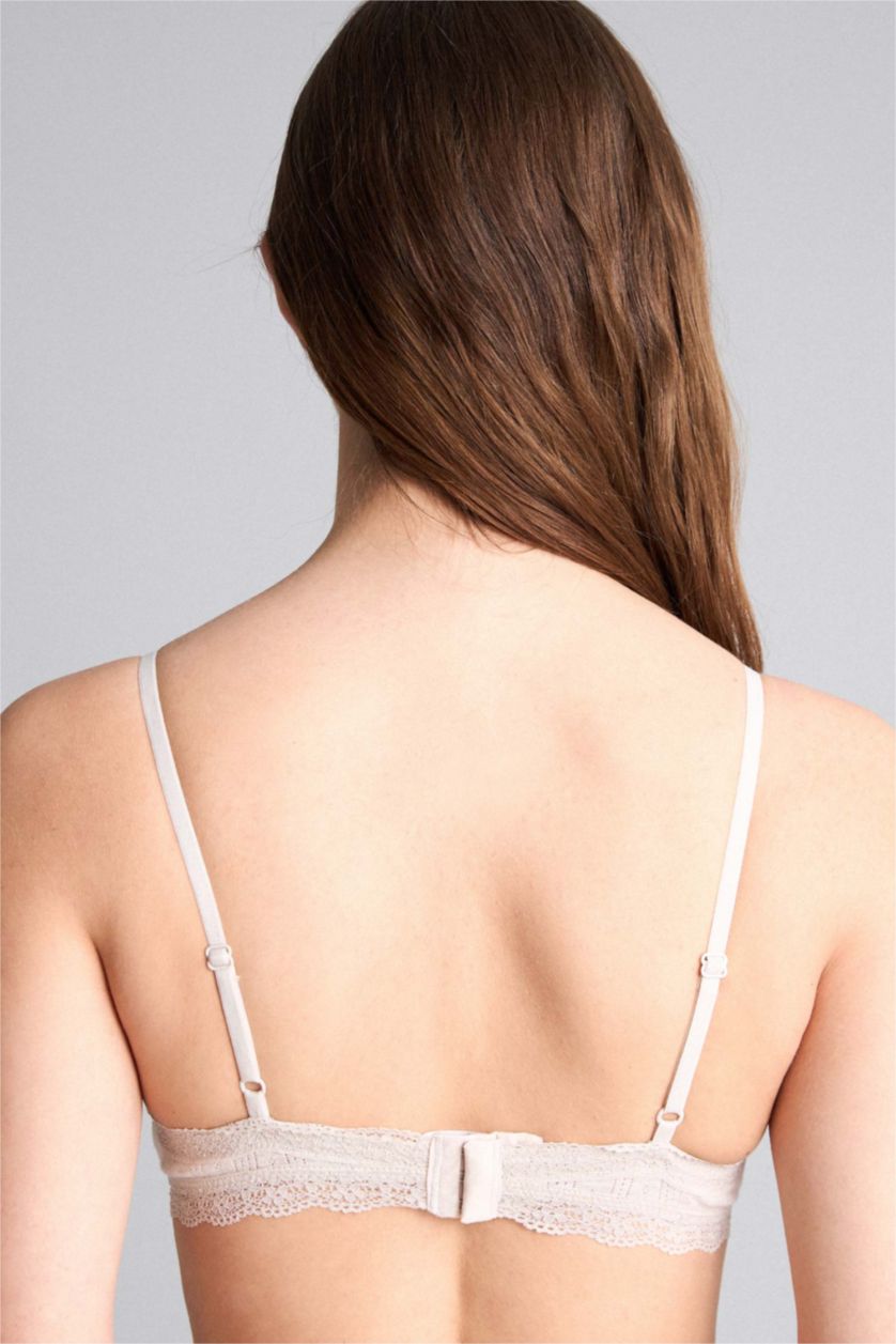 WOMAN Light Brown Melange حمالة صدر برا دانتيل ببطانة قابلة للإزالة