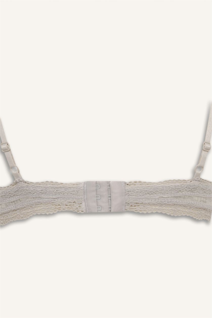 نساء ميلانج رمادي حمالة صدر برا مفصل بالدانتيل ببطانة قابلة للإزالة