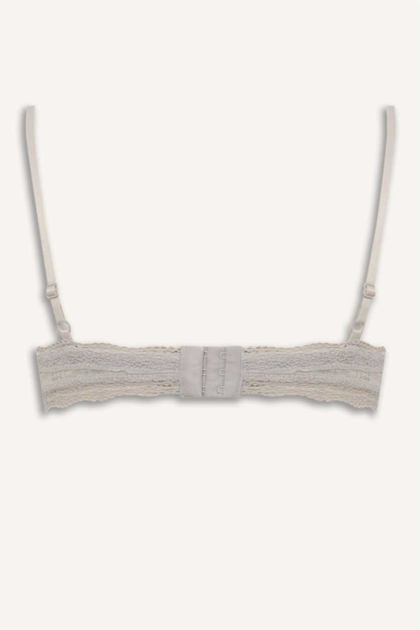 Женщины Серый меланж Fall in Love с кружевом Со съемными вкладышами Съемная подкладка без косточек Бралетт
